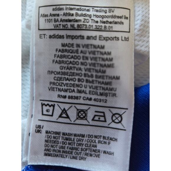 Adidas FKS Stal Mielec Soccer Jersey White Blue Climalite Men’s Large - Picture 8 of 10